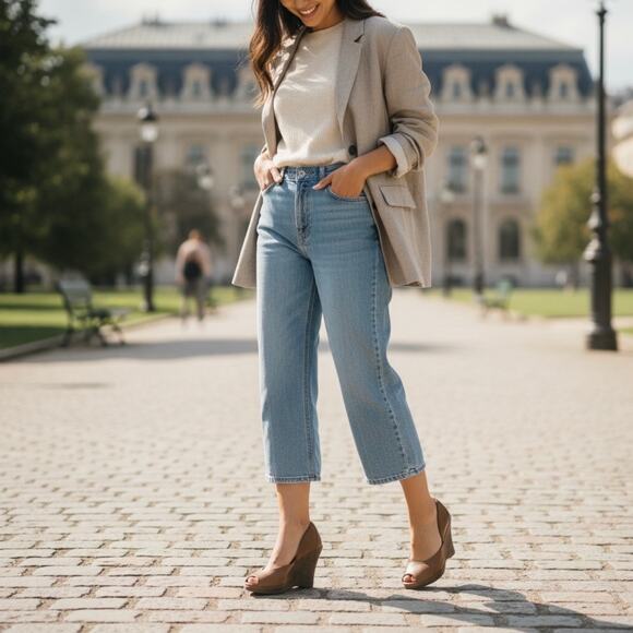 Kork Ease Women's Liliana Olive Green Leather and Suede Wedge Pumps - Size 8/39 - Picture 2 of 10